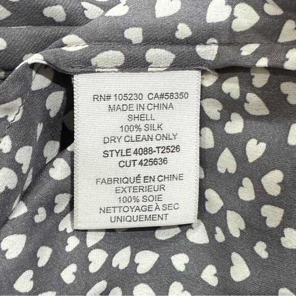 Joie Silk Grey Heart Cold Shoulder Top Blouse Women’s XS - Picture 4 of 4